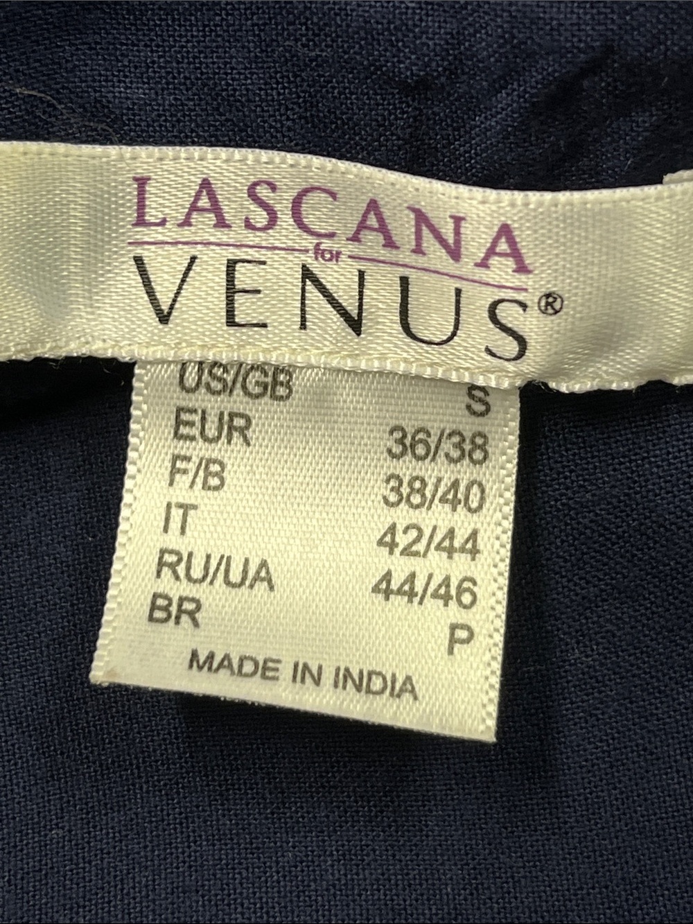 LASCANA for VENUS Resort Beach Summer Dark Navy Lace-Inset Tiered Mini Dress s - Picture 4 of 16